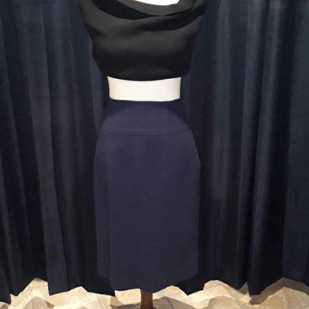 Ralph Lauren Black Label Blue Slim Fit Skirt Sz 8